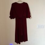ASOS  burgundy short sleeve ribbed sweater wrap dress size 10 Photo 9