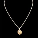 Tory Burch New Silver Necklace with T Logo Charm Gray Pearl Pendant MSRP $150 Photo 2