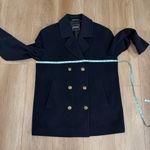 Gloverall Made in England Wool Blend Peacoat Double Breasted Military Style Coat Blue Size 12 Photo 8