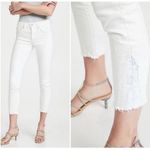 MOUSSY VINTAGE Burnside Skinny Jeans SIZE 27 White Distressed Denim Patchwork Photo 2