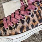Converse All Stars Brown Animal Print Platform Sneakers Women 6 Pearls Pink Lace Photo 4