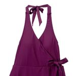 J.Crew NWT  Halter Wrap Swim Dress Size 6 One Piece Skirted Swimsuit Iris Maroon Photo 3