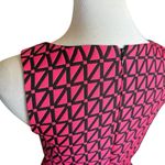 Kaari Blue Womens Hot Pink & Black Triangle Print Fit & Flare Sleeveless Dress 4 Photo 2