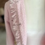 Venus Coat Jacket Tweed Fringe Pink 4 Spring Lightweight Chic Mid Thigh Pastel Photo 13