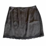 NEW Anthropologie Black Lace Satin Mini Skirt Size 6 Photo 2