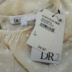 DR2 by Daniel Rainn Floral Clip Dot Cap Sleeve Tunic Blouse Photo 6