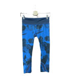 Lululemon  Run Inspire Crop II Jumbo Inky Floral‎ Blue Black Size 4 Photo 2