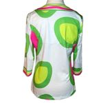 Gretchen Scott Gretchen Scot Designs Split Neck Tunic - Rock Out Pattern Size S Neon Pink Green Photo 4