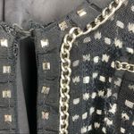 White House | Black Market  Black & White Woven Cardigan Sweater L Photo 2