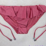 Seafolly NEW Ruffled Side-Tie Hipster Bikini Bottom Swimwear in pink, US size 8 Photo 0