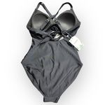 EoMenie One Piece Swimsuit Women's XS Black Cross Straps Tie Back NWT Photo 2