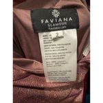 Faviana  Sparkly Metallic Long Jersey Dress With Leg Slit pink 2 Photo 15