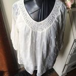 Soft Surroundings  S off white embroidered flowy blouse Photo 0