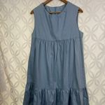 Harper  Denim Chambray Tiered Sleeveless Babydoll Dress Jumper‎ Size M NWT Photo 11