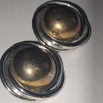 Silver Tone Gold Tone Chunky Round Dome Retro Boho Clip On Earrings Photo 2