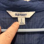 Old Navy Navy Blue Cotton Semi Sheer Button Down Shirt Top Women L Resortwear Photo 2
