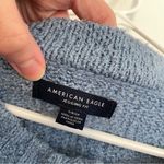American Eagle AEO Jegging Fit Henley Pullover Sweater Solid Blue Nubby Textured Photo 5