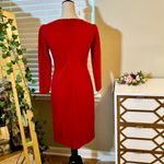 Lafayette 148  RED ITALIAN PUNTO MILANO ALDRICH SHEATH DRESS Photo 2