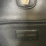 Kate Landry  Black Leather  Python‎ Snake Print Tote Shoulder Bag Zip Top Photo 5