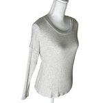 Nation Ltd  Womens Long Sleeve Blouse Size Small Gray Rib Knit Crocheted Lace Photo 1