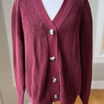 Gap Burgundy Wine Red V Neck Cotton Cardigan Sweater Size Large Photo 0