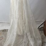 Birnbaum & Bullock Womens Bridal Gown Size 10 Ivory Silk Strapless Rhinestones Photo 15