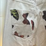 Romwe  Women’s Trendy Contrast Butterfly Print Tapered Fit White Denim Jeans Photo 7