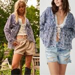 Free People Ethereal Romantic Cottage Eyelet Lace Anissa Bed Jacket Blue Large Photo 1