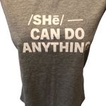 Fabletics  Soft Gray Tank SHe CAN DO ANYTHING Graphics TeeSz. M Girl Power Photo 1