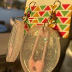 New fashion Pink Safety Pin Earrings Photo 2