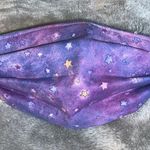 Handmade Reversible Fabric Face Mask Starry Nights Stars Purple Aqua Photo 0