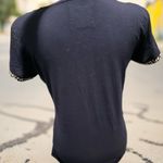 Elegant Women's Navy Blouse with Embroidery Black Size L Photo 3