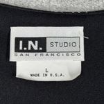 IN Studio Shirt Women Large Black Purple Geometric Floral Wrap Vintage 2000s Y2K Photo 5