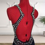 Blondie Nites Beaded Navy Cutout Prom Homecoming Dress Juniors Size 7 Blue Photo 4