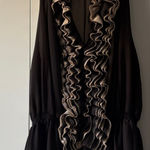 Robert Rodriguez  Black and White Ruffled Blouse Size Medium Photo 0