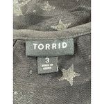 Torrid 3X Black Star Mesh Sweetheart Peplum Blouse Sheer Sleeves Goth Date Night Photo 3