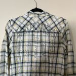 Harley Davidson White Blue and Yellow Plaid Long Sleeve Button Down Shirt Photo 3