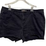Torrid Plus Size Mid-Rise Mid Shorts Plus Size Black Raw Edges 24 Photo 0