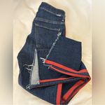 EUC Mother Women's Jeans with Red Stripe. Size 24 “the looker ankle fray” style Blue Photo 7