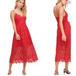 ASTR ASTL The Label Lace Adjustable Spaghetti Strap Midi Dress Red Size Small Photo 1