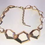 T Tahari  Gold Tone Cutout Runway Statement Necklace Photo 0