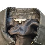 CAbi Black Leather Jacket With Contrast Top Stitching (runs very small) Photo 12