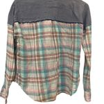We The Free by Free People Plaid Button-Down Shirt XS Distressed Boho Photo 1