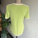 St. John By Marie Grey Tie Front Green Cream Cardigan Sweater Size 8 Photo 5