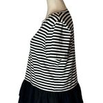 Kate Spade  Broome Street Shirt Women Small Black White Striped Ruffle Peplum Top Photo 7