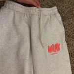 White Fox Boutique  Light Gray Joggers with Red Logo Photo 3