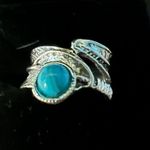 Gorgeous Bohemian Turquoise Antique Silver Ring Size 6 Photo 1