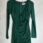 Princess Polly NWT  Remine Long Sleeve Mini Dress Green Cut Out Front US Size 8 Photo 6