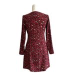 Divided Dress Red Burgundy Animal Print V-Neck Long Sleeve Wrap Dress Size 6 NEW Photo 6