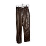 Abercrombie & Fitch Brown High Waist Faux Leather 90’s Straight Leg Pants Photo 4